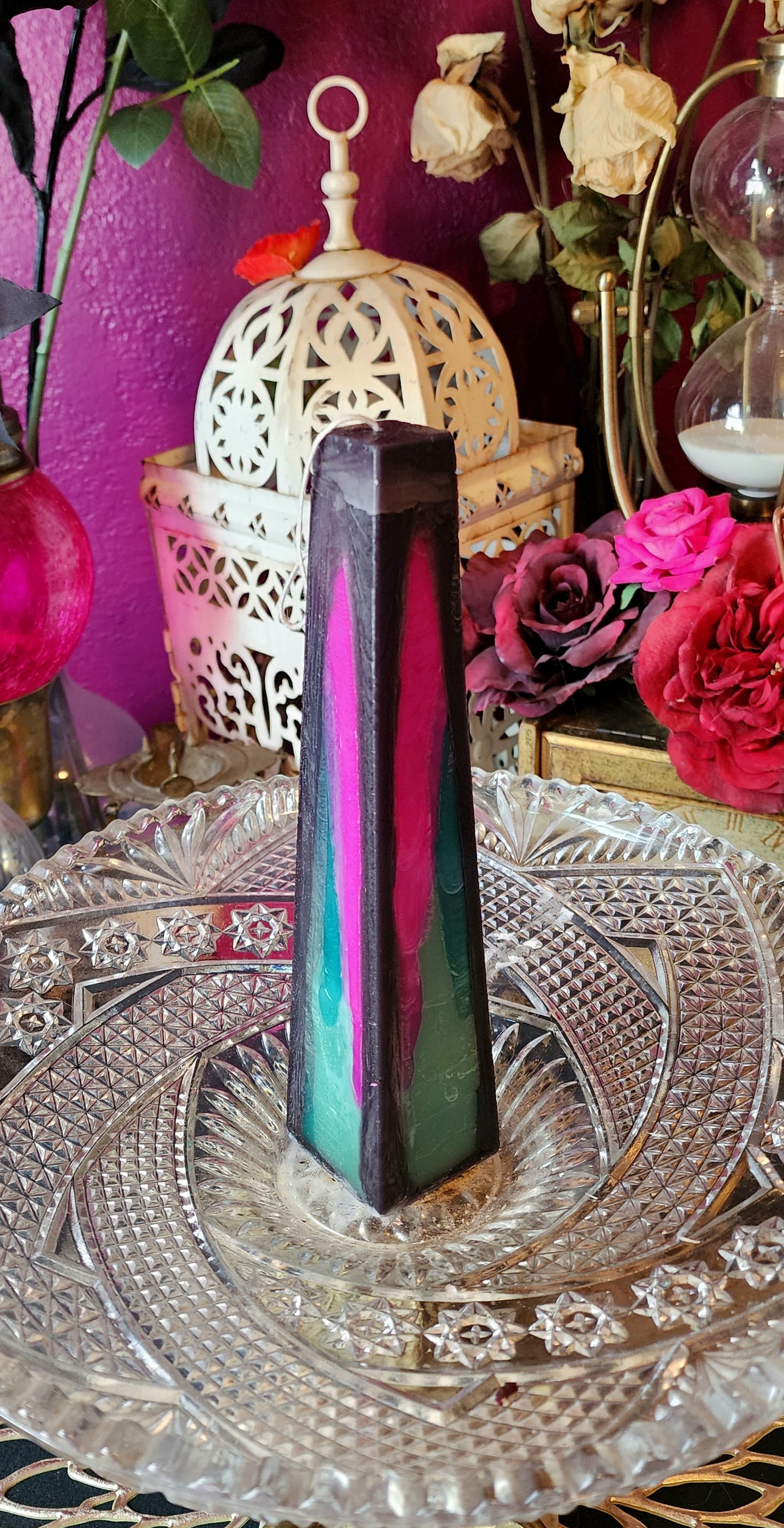 Watermelon Teal Obelisk Small