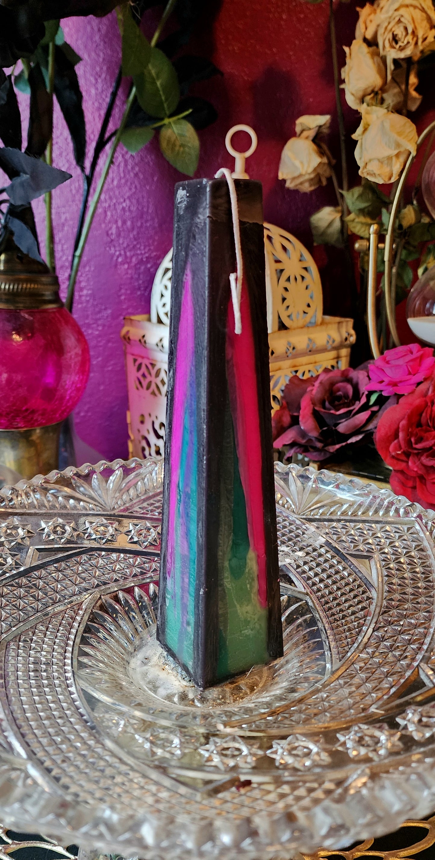 Watermelon Teal Obelisk Small