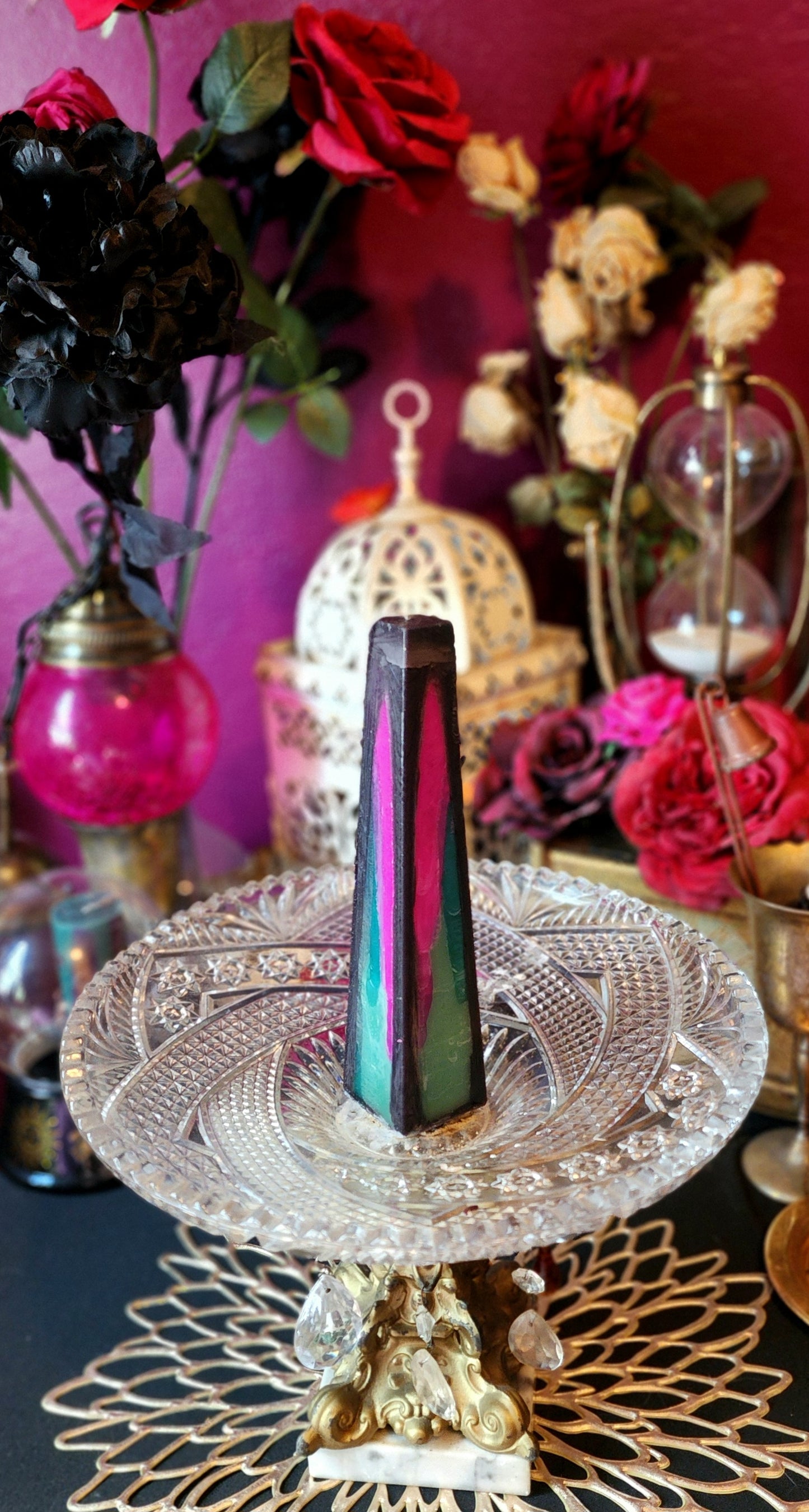 Watermelon Teal Obelisk Small